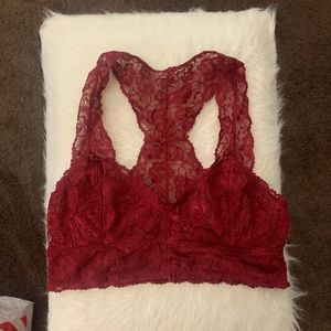 Red lace bralette